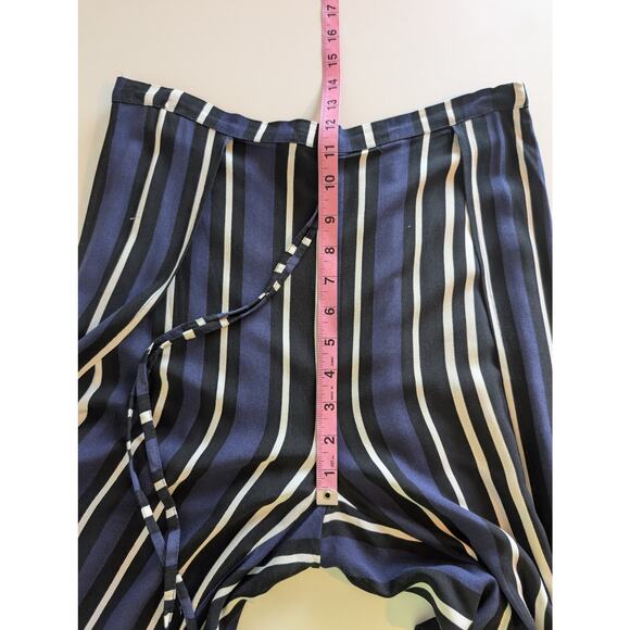 Anthropologie Maeve Pants Striped Side Slit Wide Leg Beach Resort Blue Size S - Picture 15 of 16